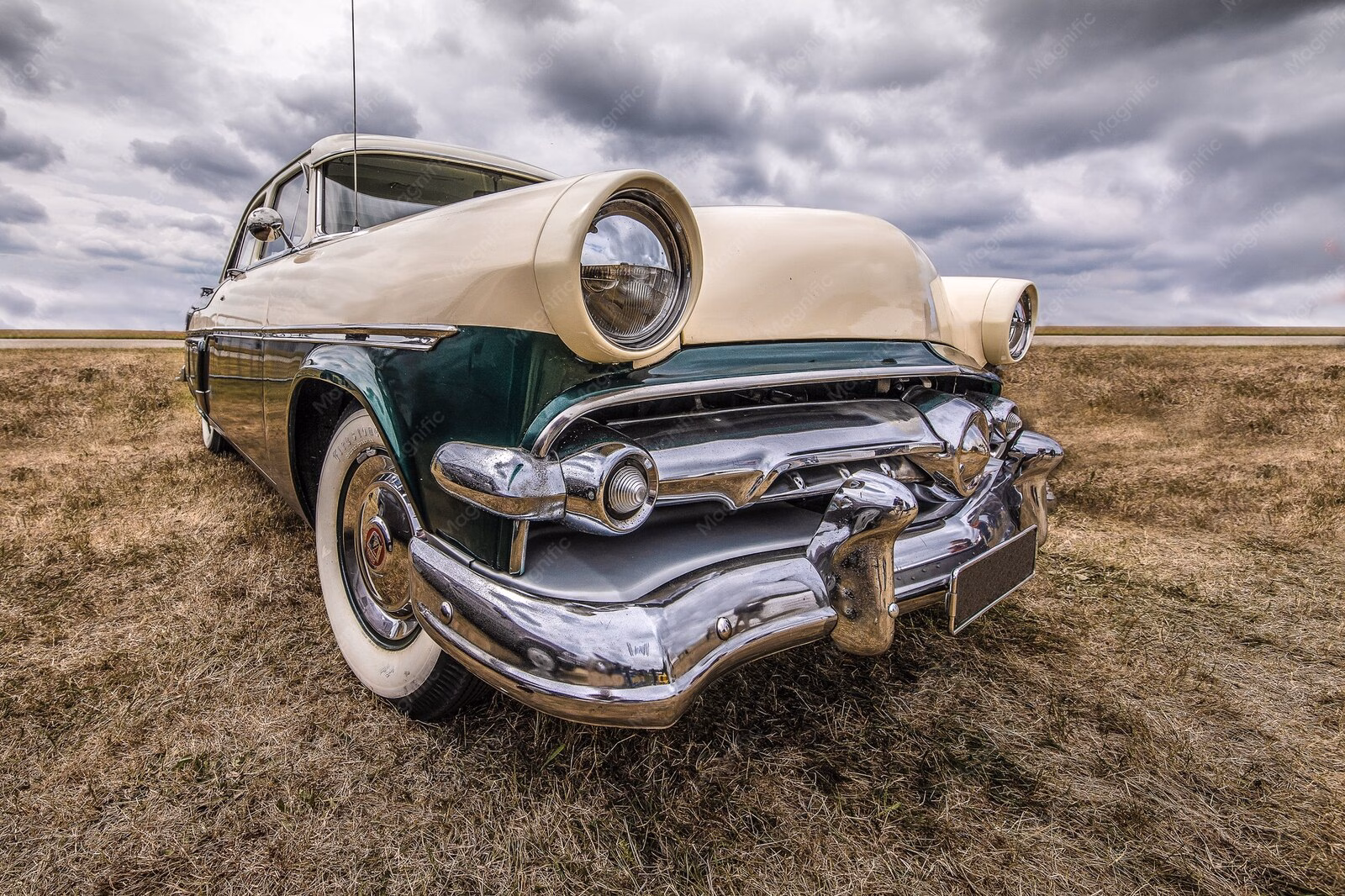 Auto clásico para una exposición de autos antiguos en Mar del Plata
